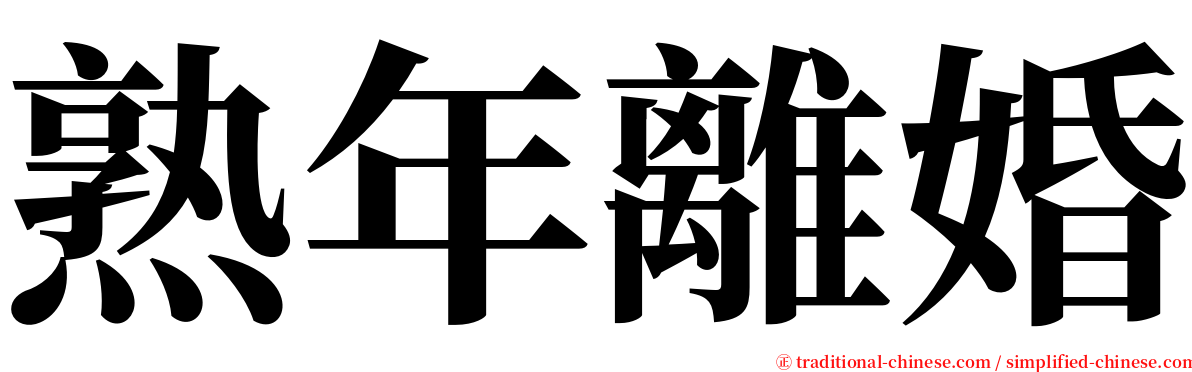 熟年離婚 serif font