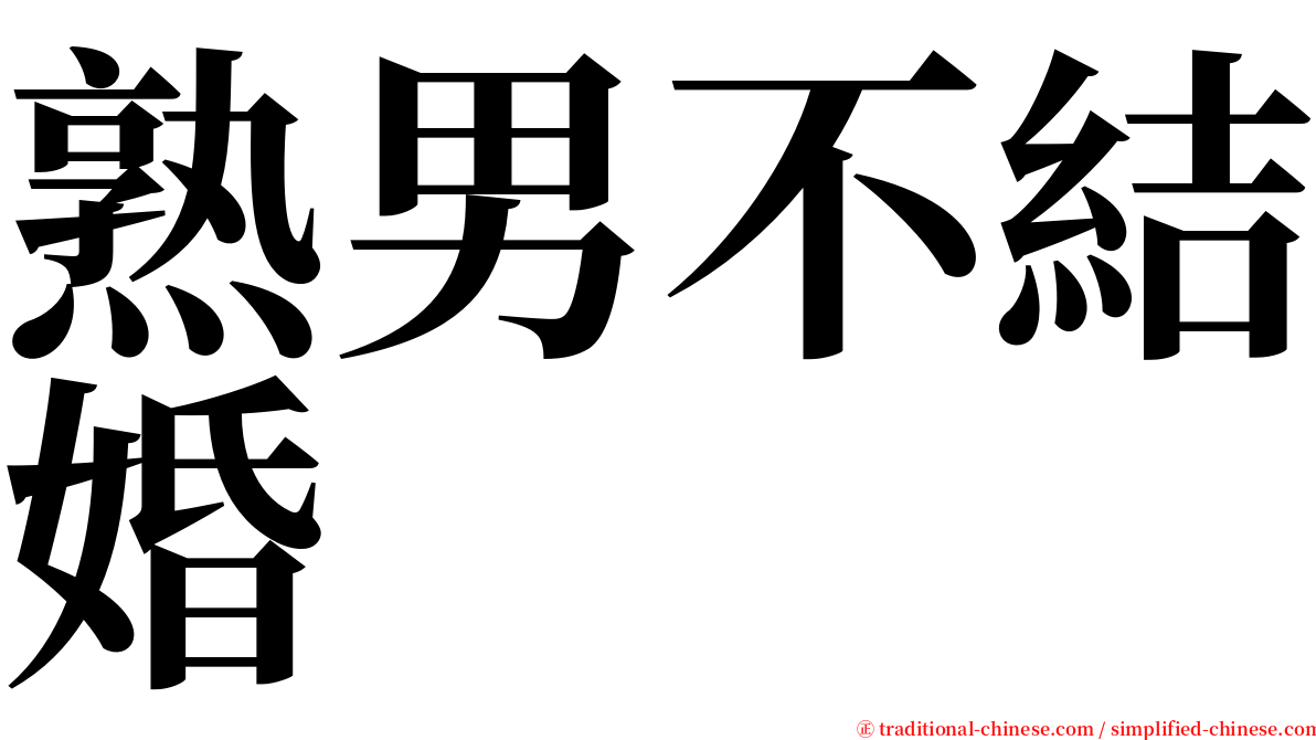 熟男不結婚 serif font