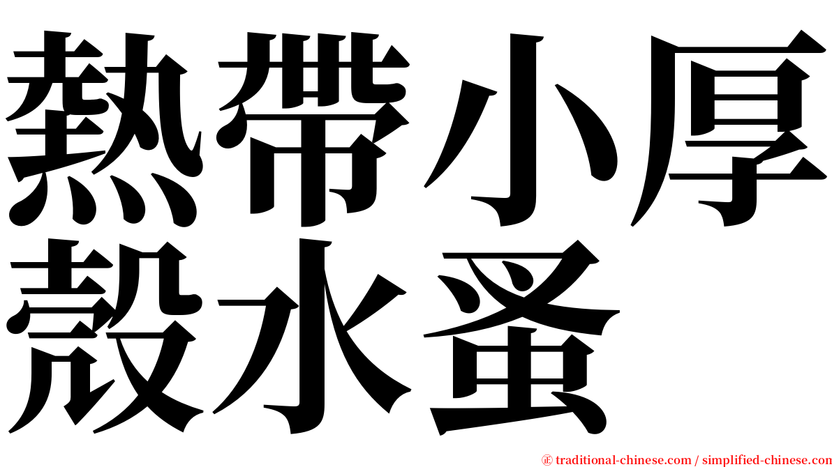 熱帶小厚殼水蚤 serif font