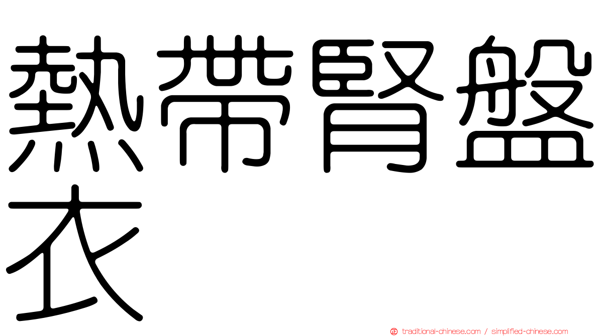 熱帶腎盤衣