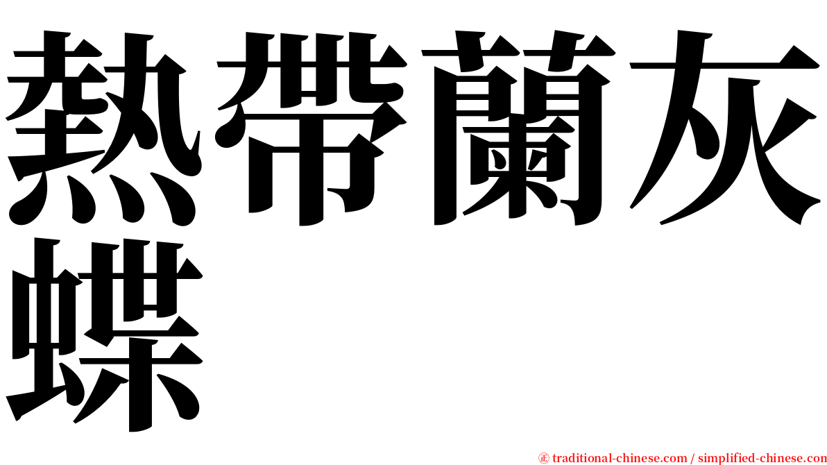 熱帶蘭灰蝶 serif font