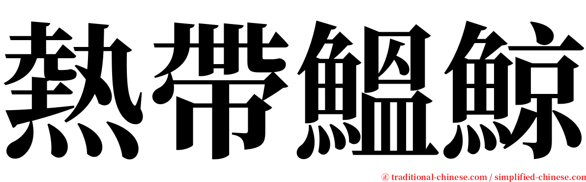 熱帶鰮鯨 serif font