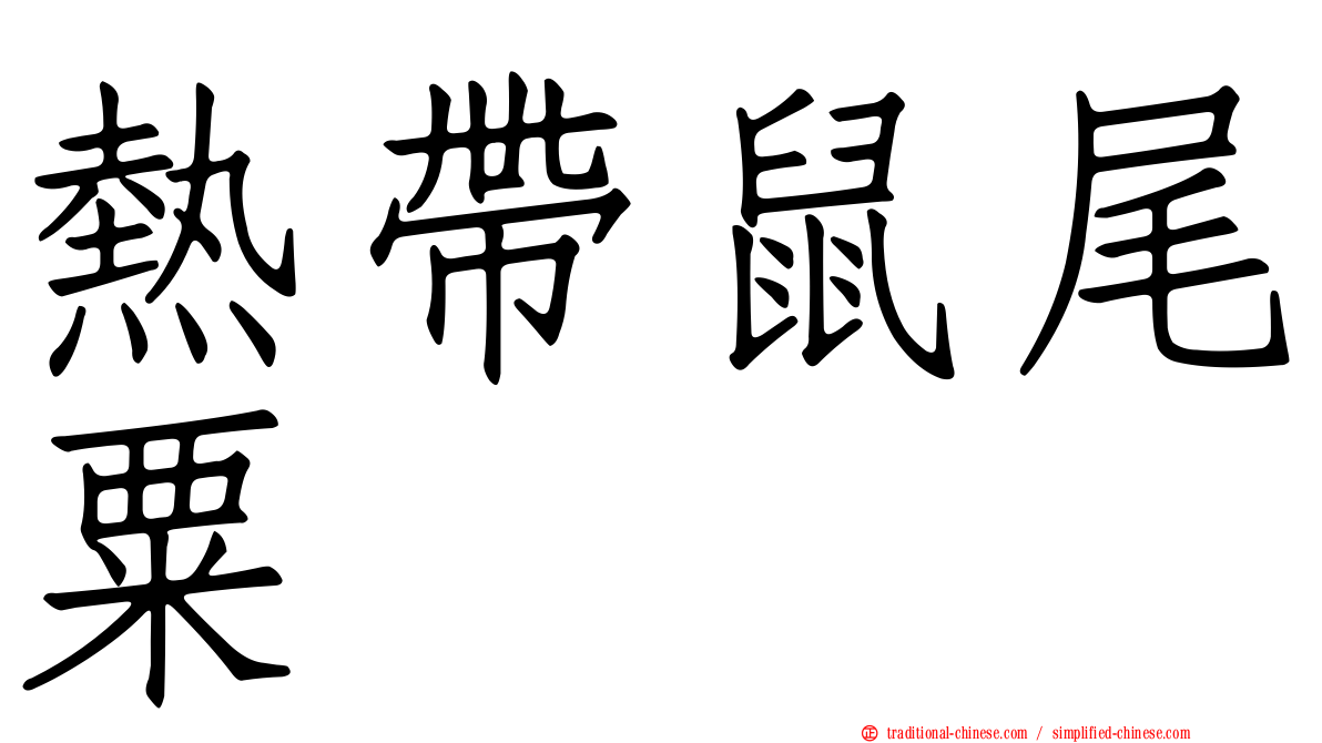 熱帶鼠尾粟