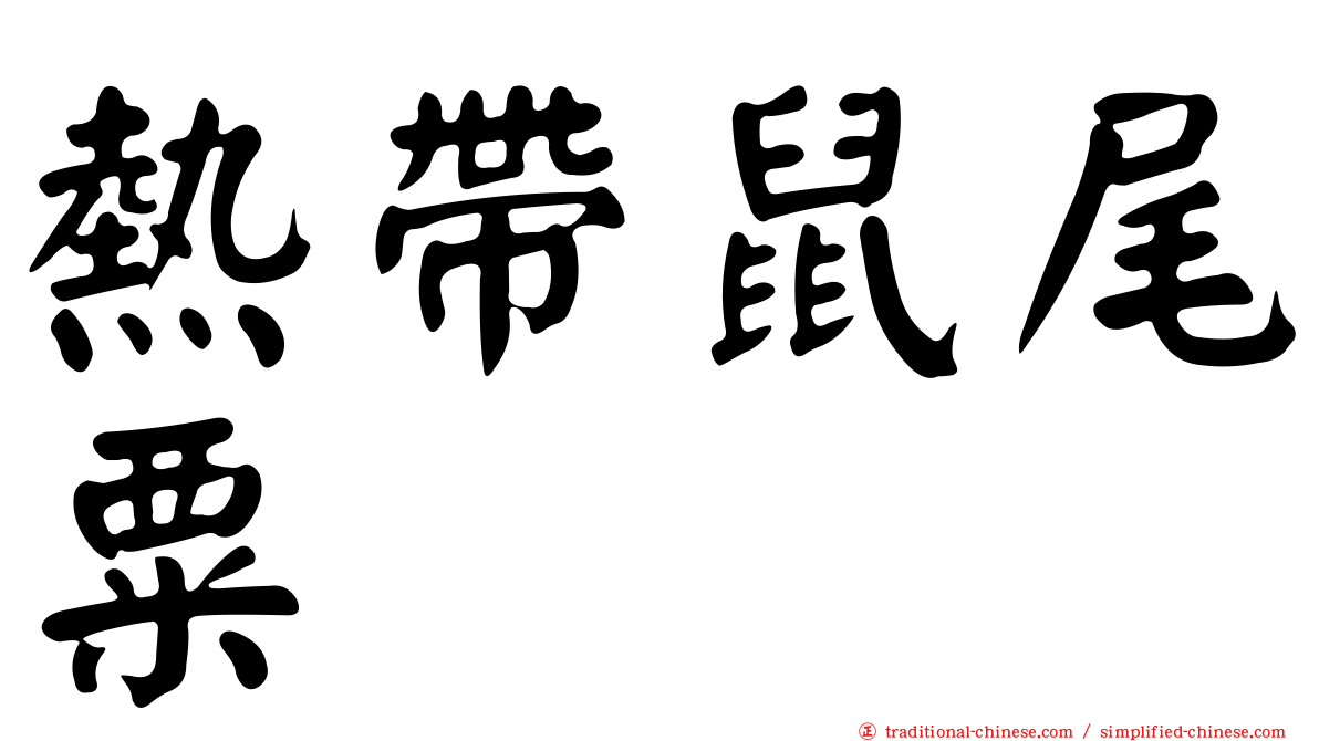熱帶鼠尾粟