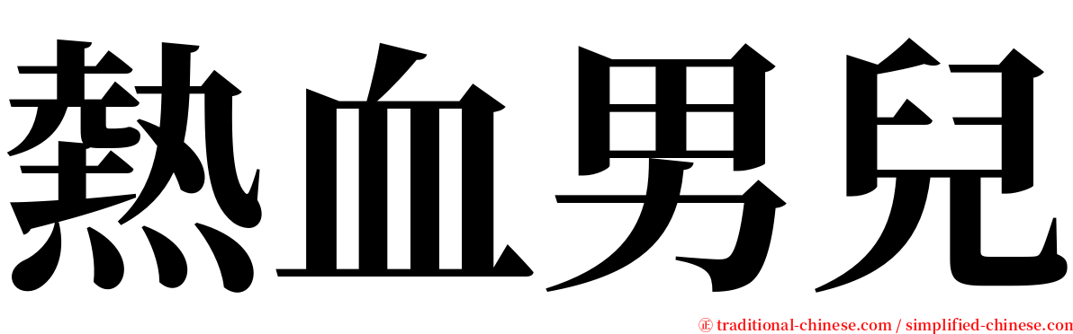 熱血男兒 serif font