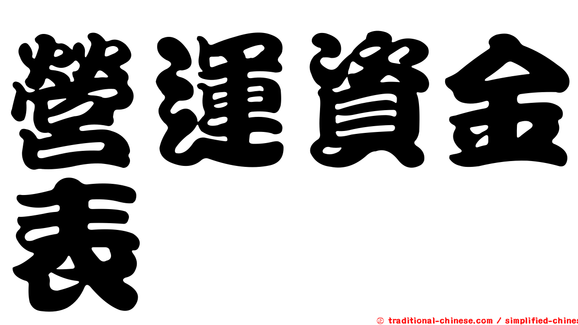 營運資金表