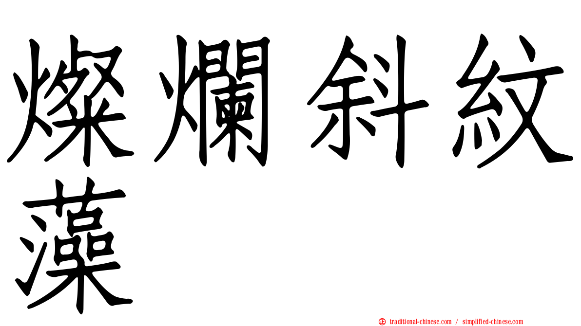 燦爛斜紋藻