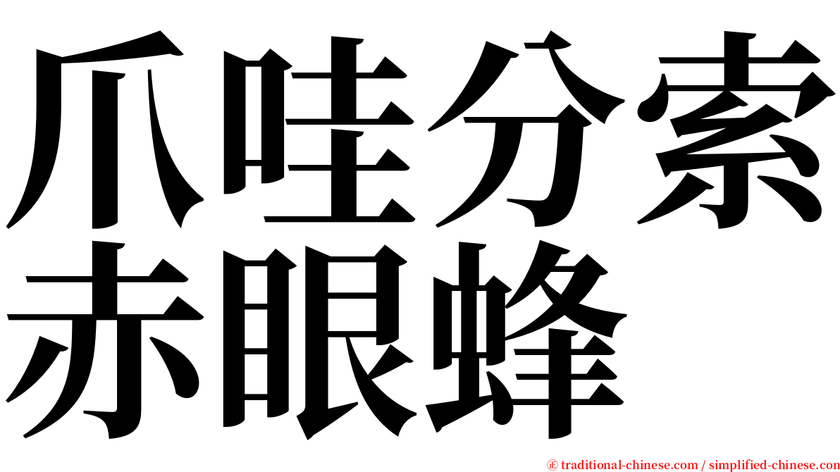 爪哇分索赤眼蜂 serif font