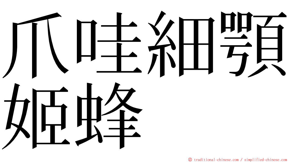爪哇細顎姬蜂 ming font