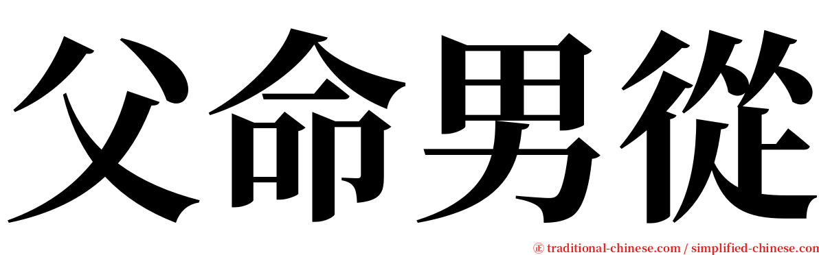 父命男從 serif font