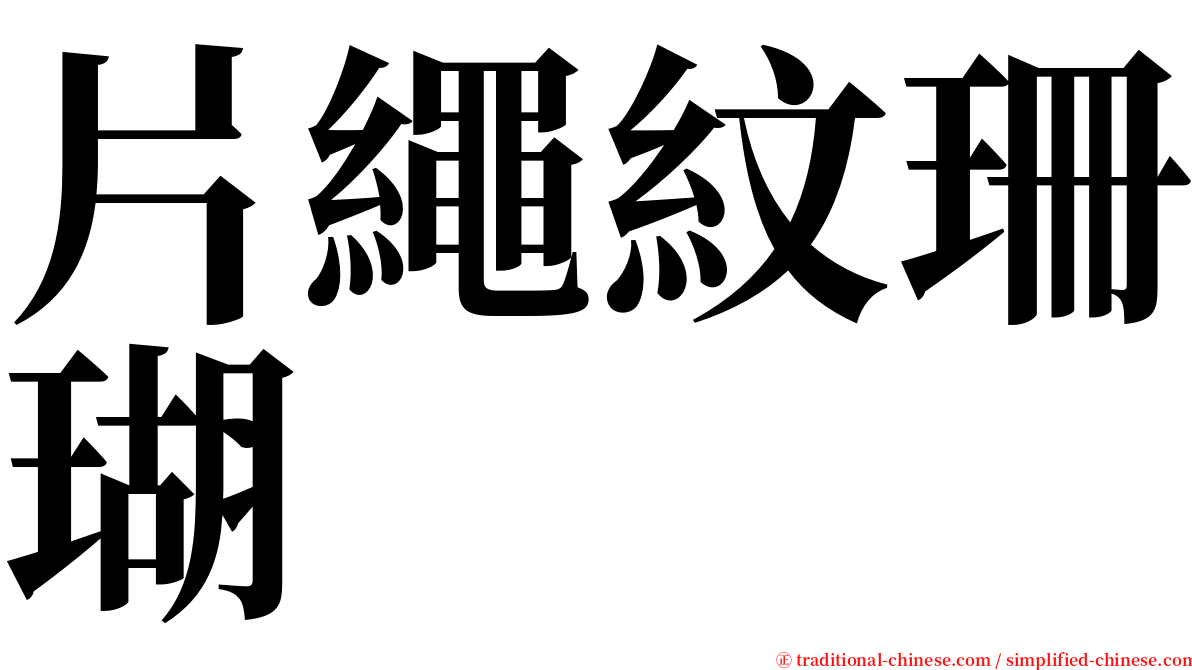 片繩紋珊瑚 serif font