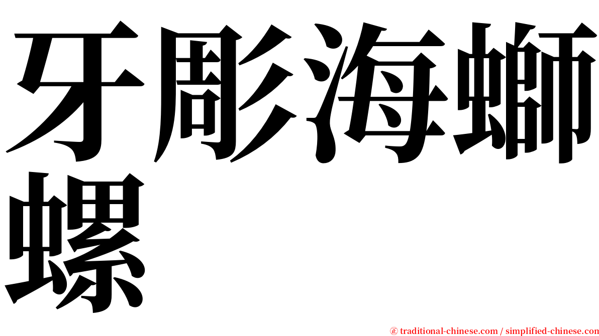 牙彫海螄螺 serif font
