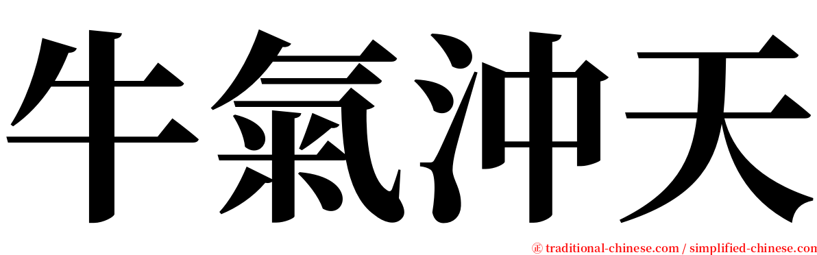 牛氣沖天 serif font