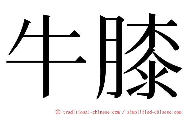 牛膝 ming font