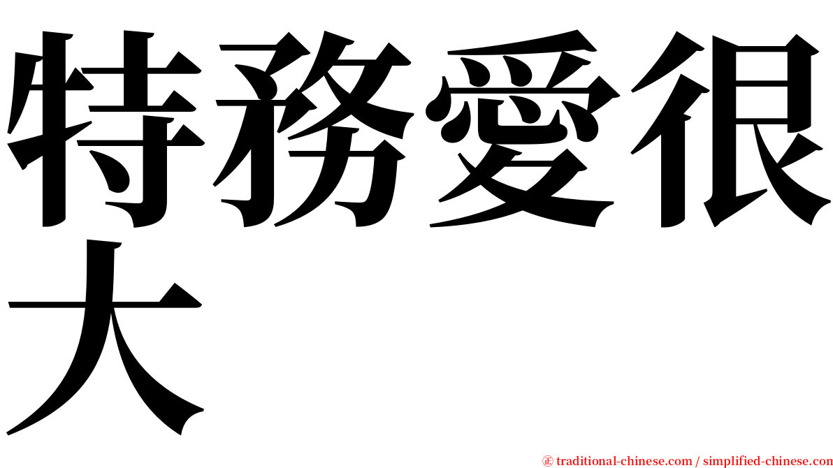 特務愛很大 serif font