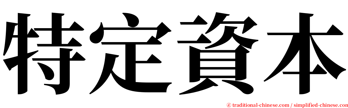 特定資本 serif font