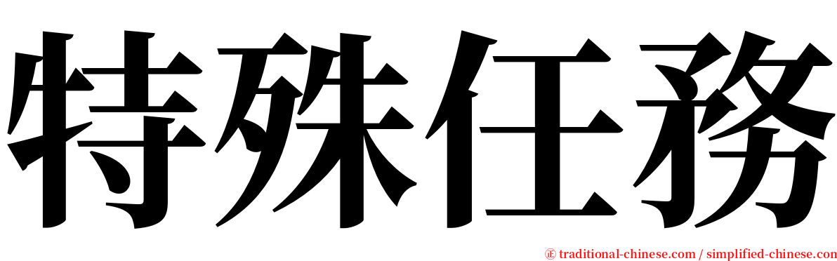 特殊任務 serif font