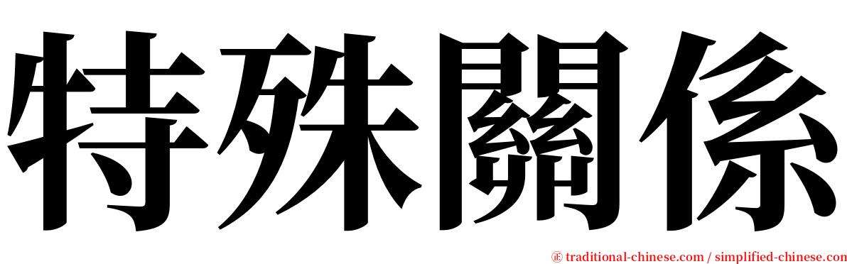 特殊關係 serif font