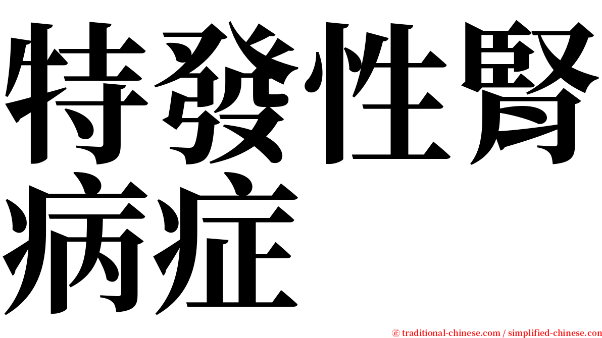 特發性腎病症 serif font