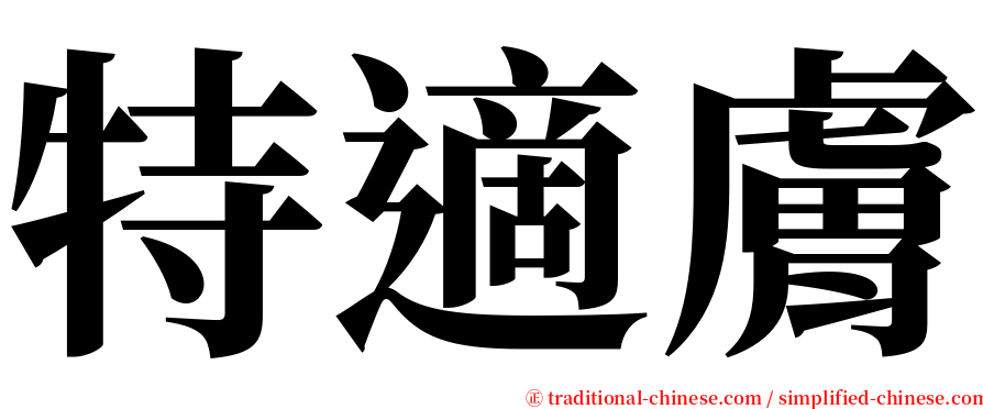 特適膚 serif font