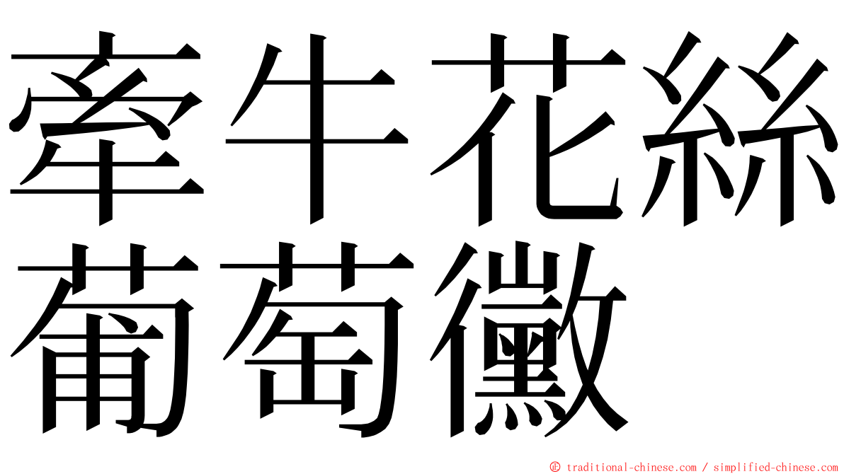 牽牛花絲葡萄黴 ming font