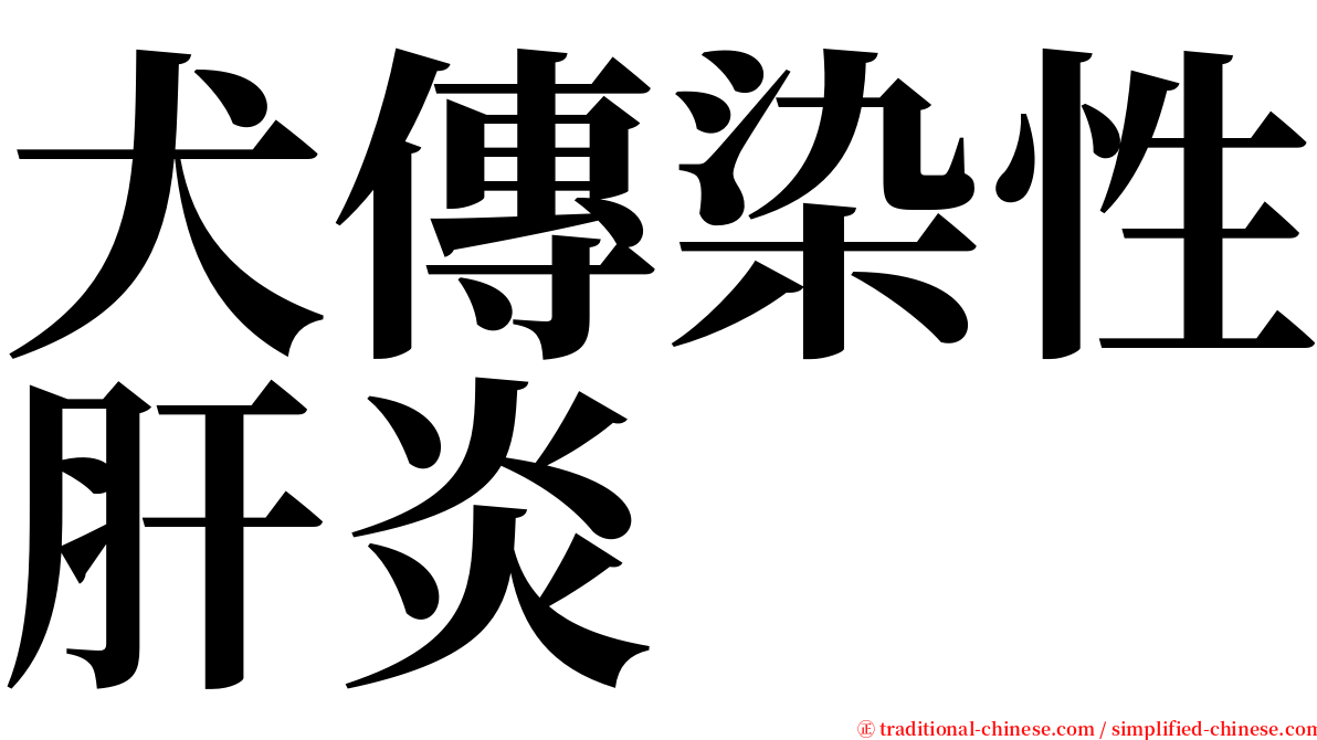 犬傳染性肝炎 serif font