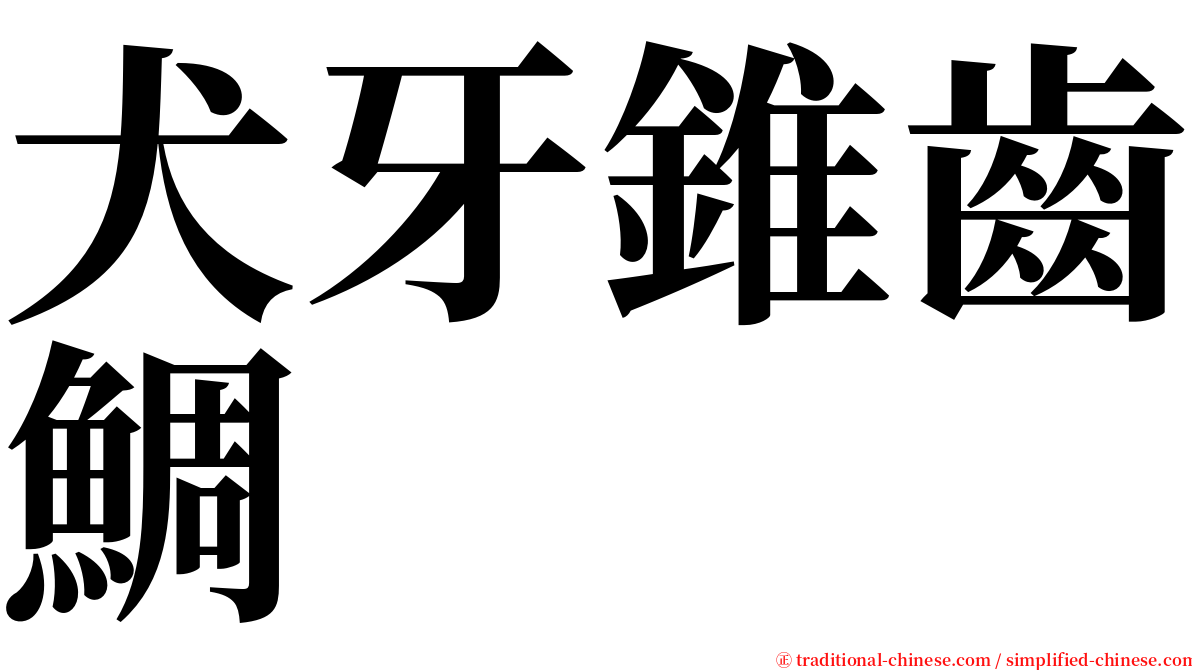 犬牙錐齒鯛 serif font