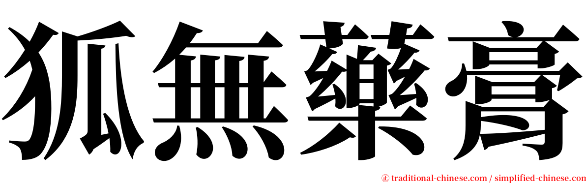 狐無藥膏 serif font