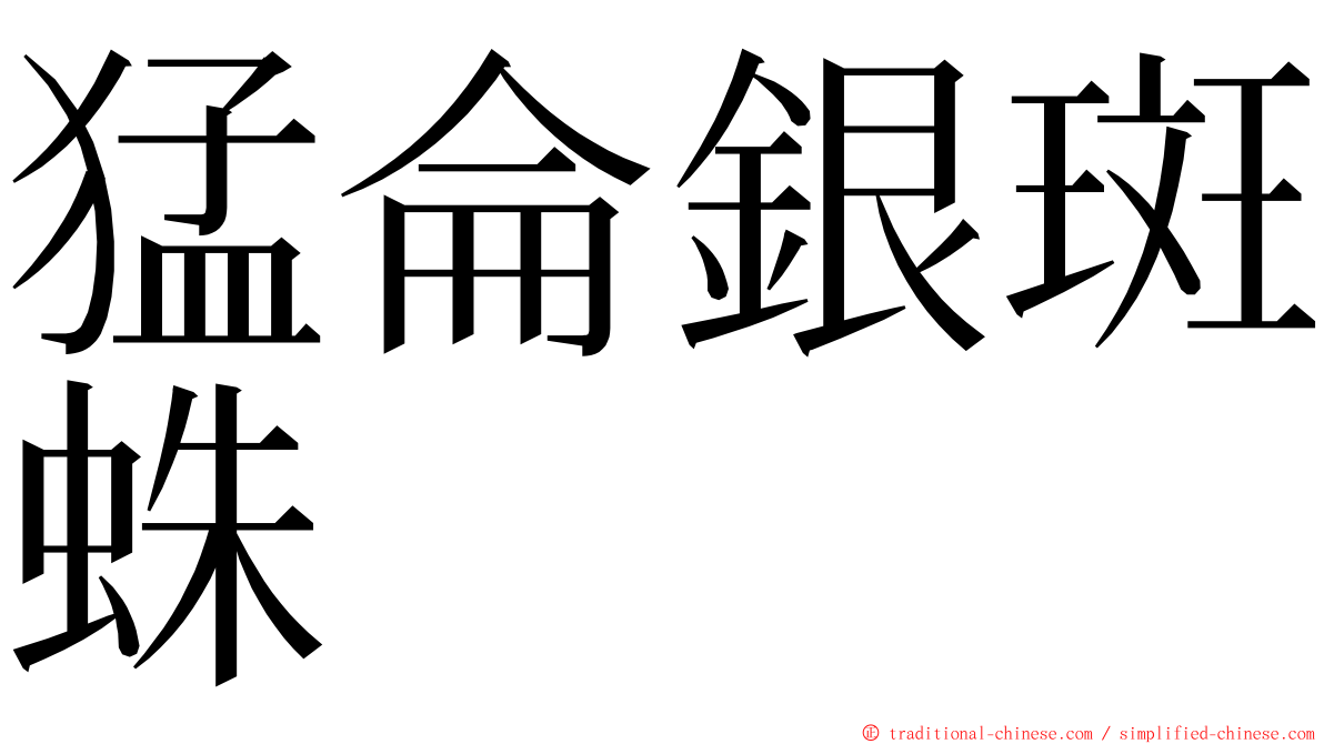 猛侖銀斑蛛 ming font