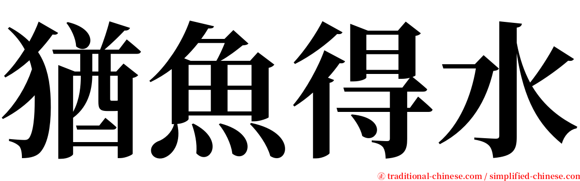 猶魚得水 serif font