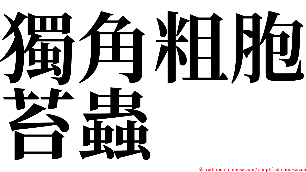 獨角粗胞苔蟲 serif font