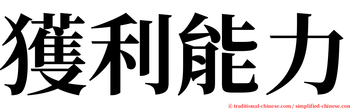 獲利能力 serif font