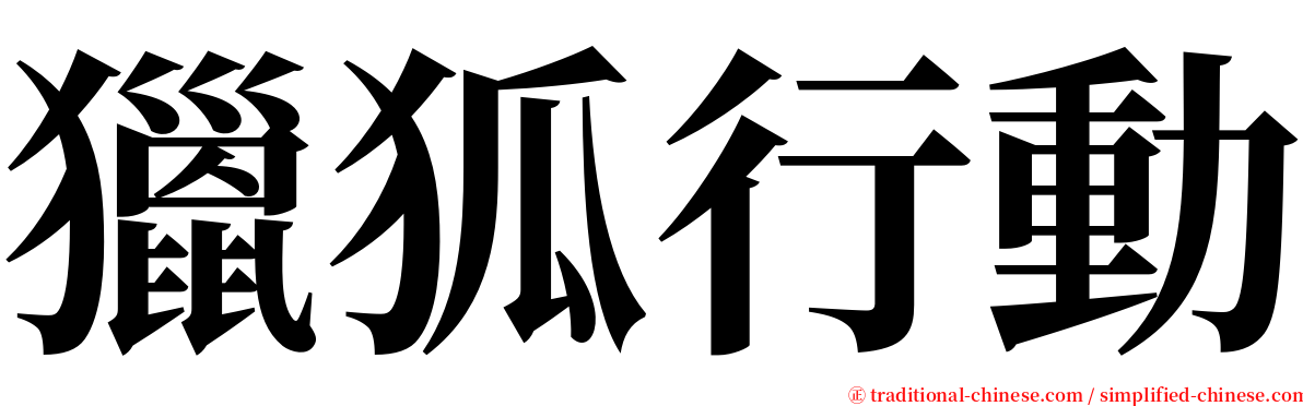 獵狐行動 serif font