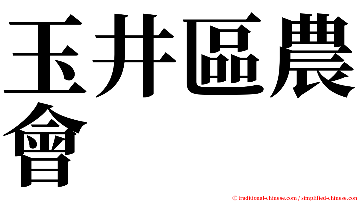玉井區農會 serif font