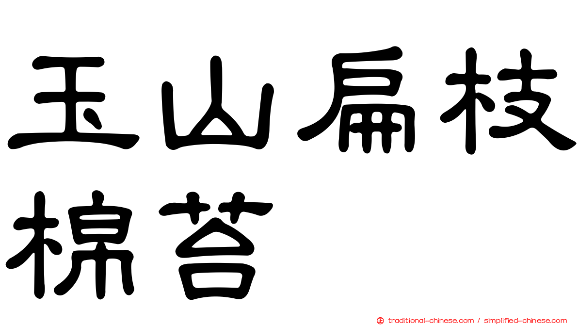 玉山扁枝棉苔