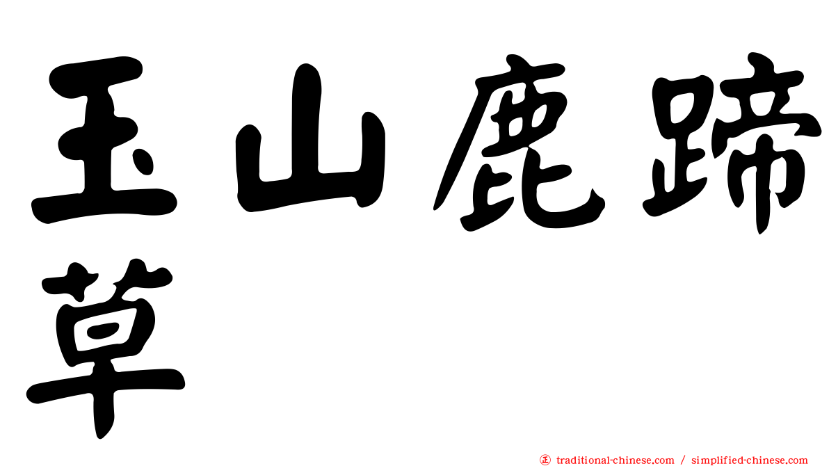 玉山鹿蹄草