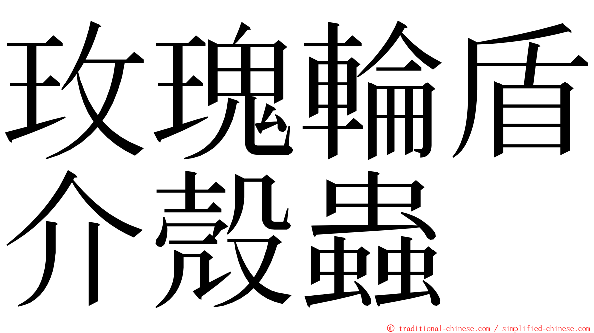 玫瑰輪盾介殼蟲 ming font
