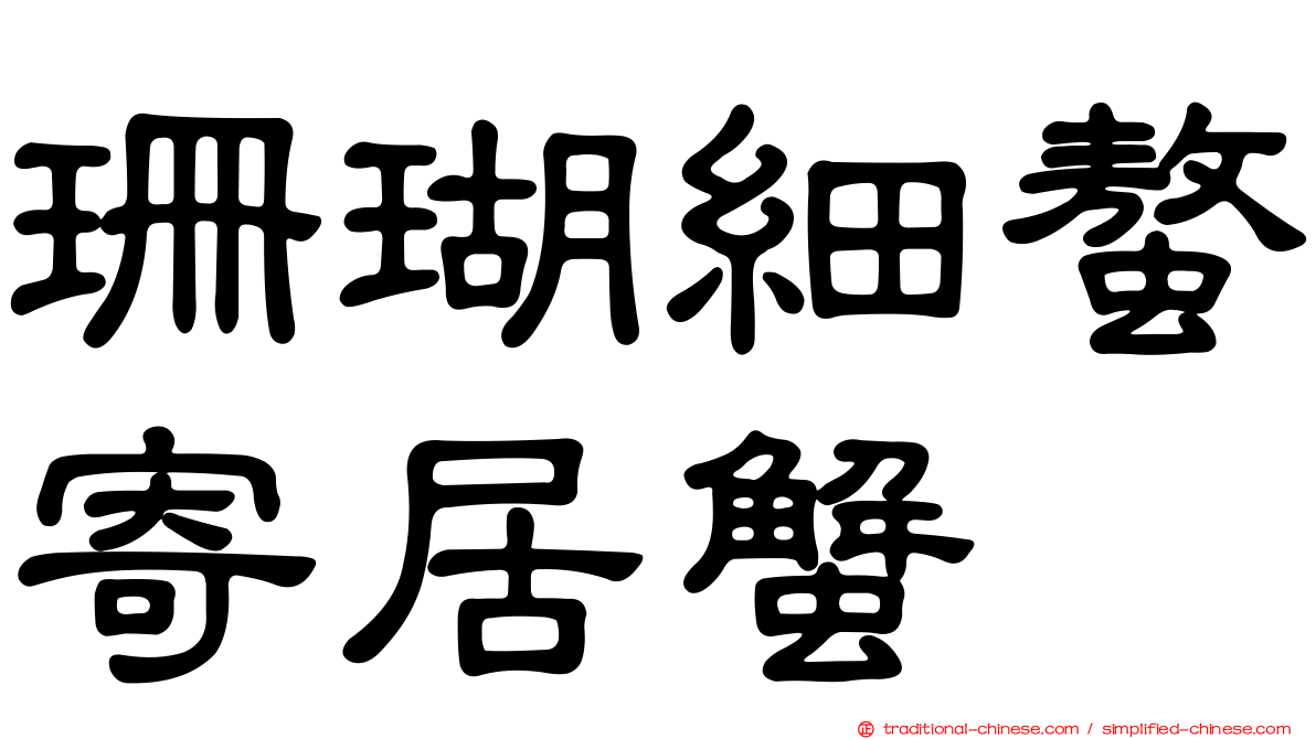 珊瑚細螯寄居蟹