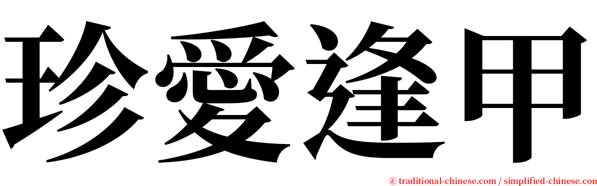 珍愛逢甲 serif font