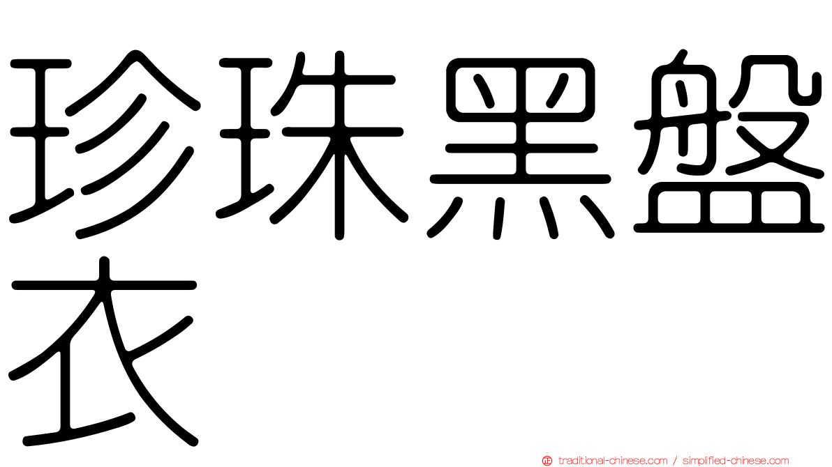 珍珠黑盤衣