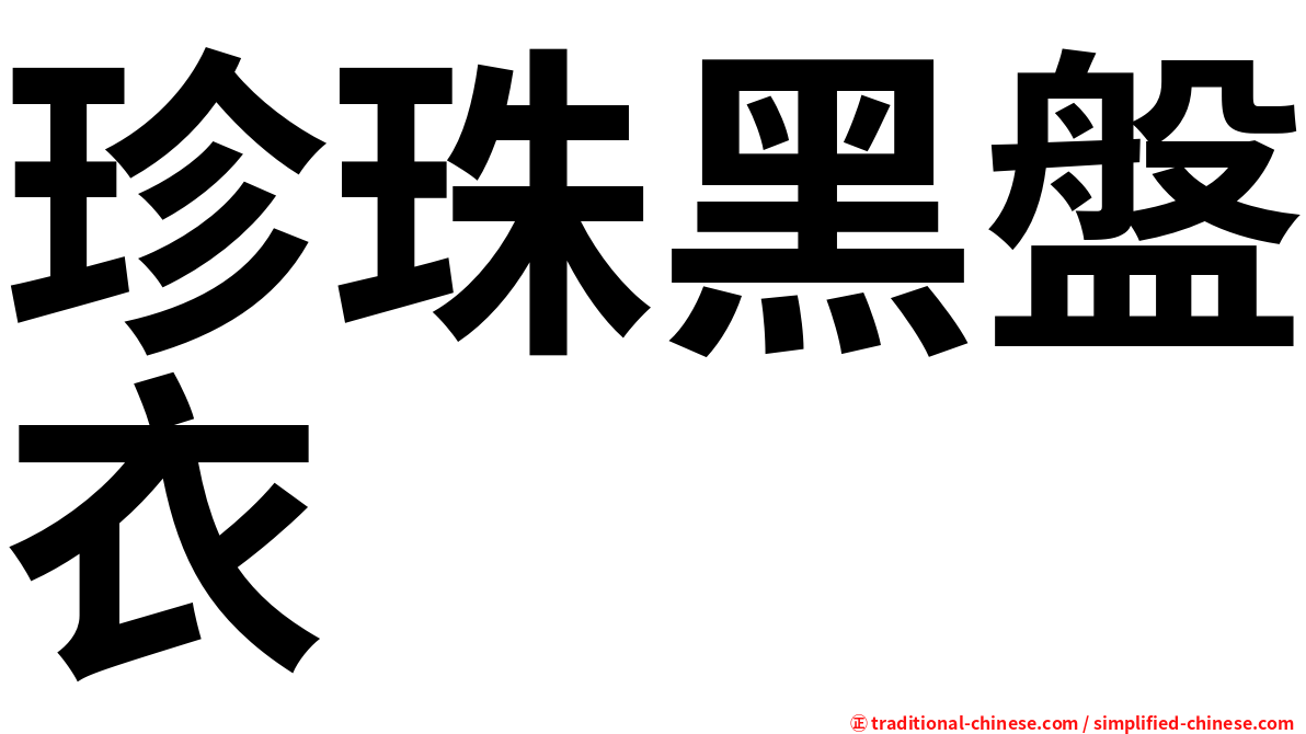 珍珠黑盤衣