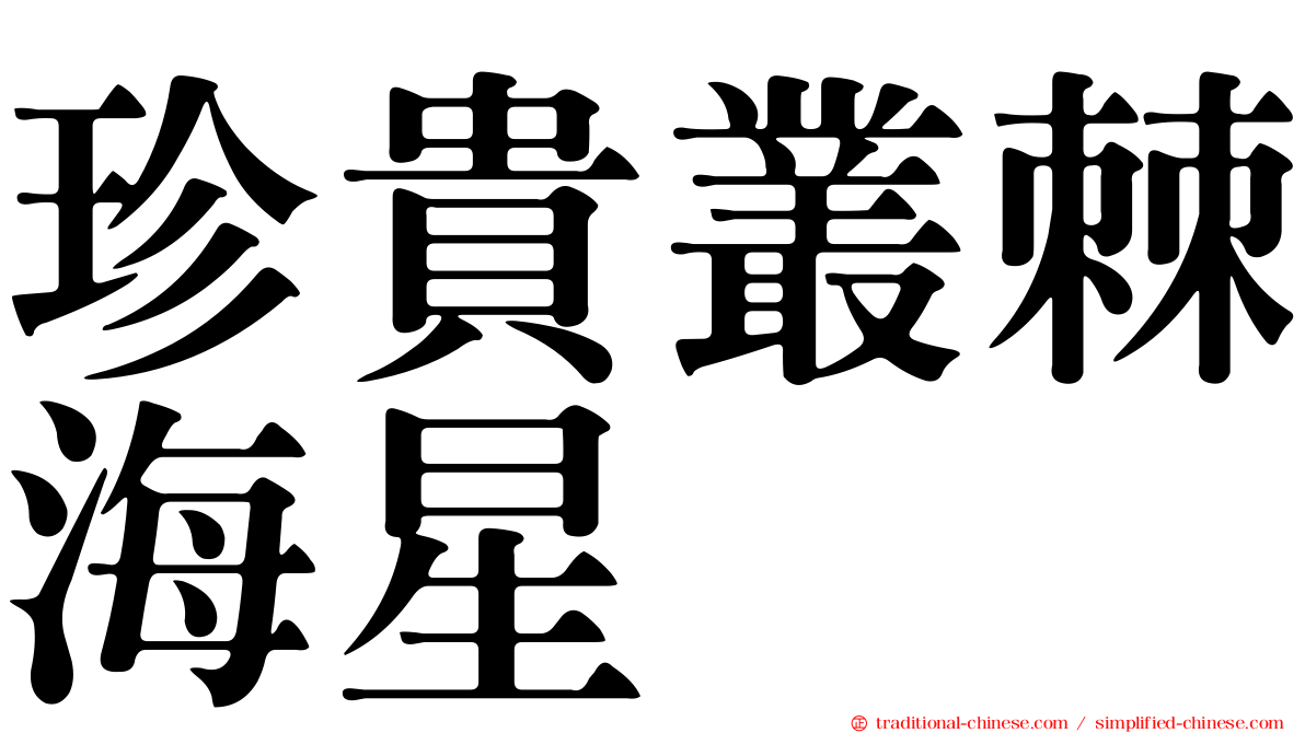 珍貴叢棘海星