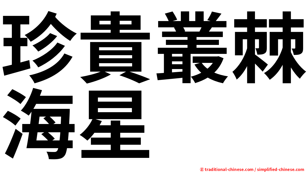 珍貴叢棘海星