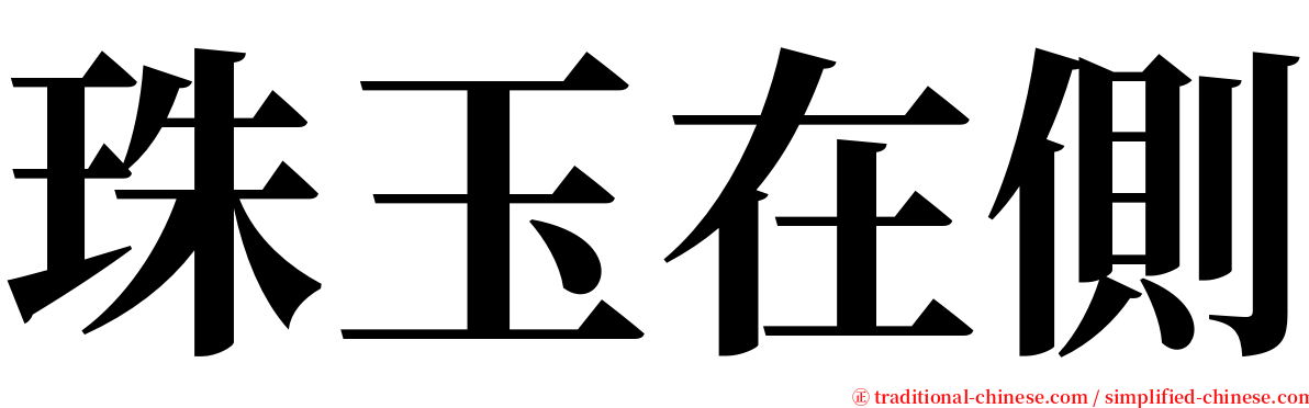 珠玉在側 serif font