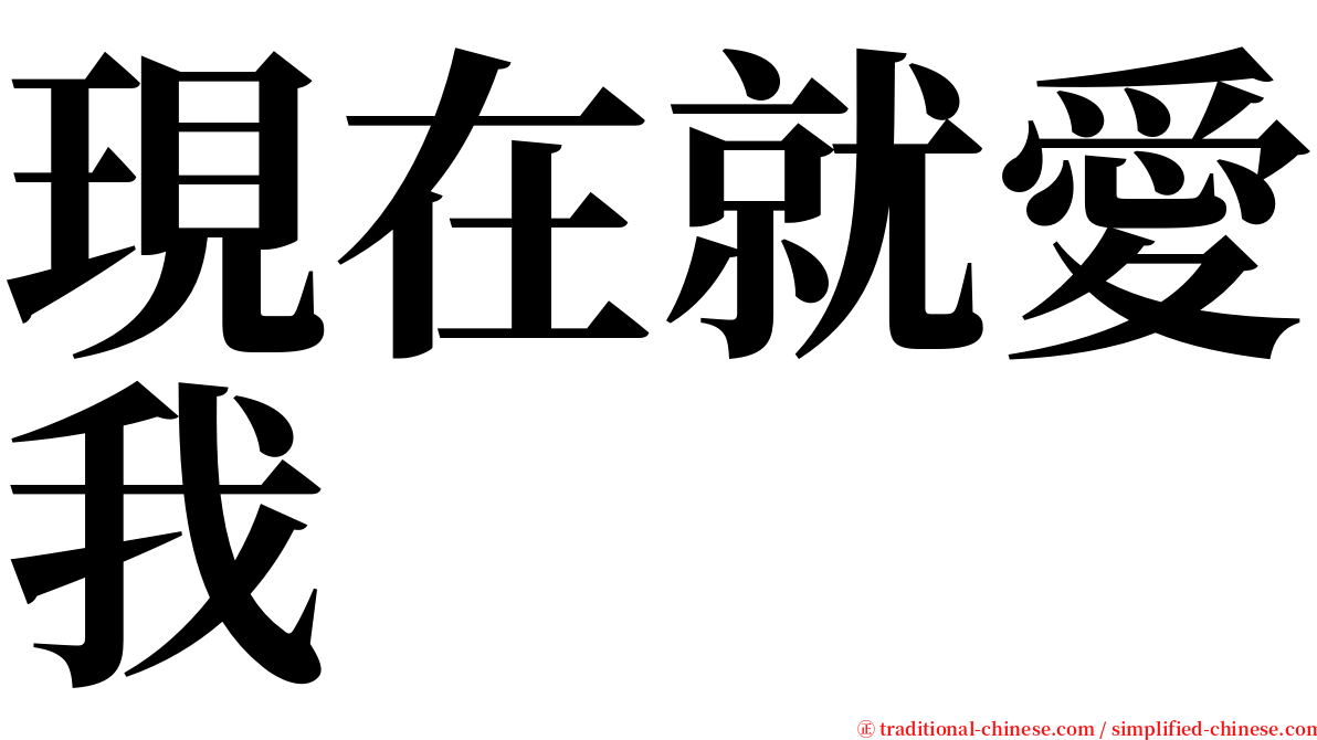 現在就愛我 serif font