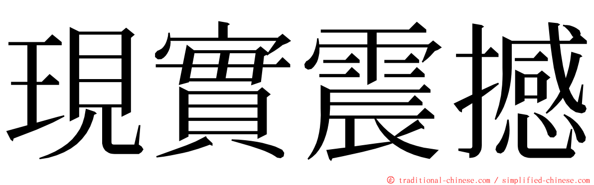 現實震撼 ming font