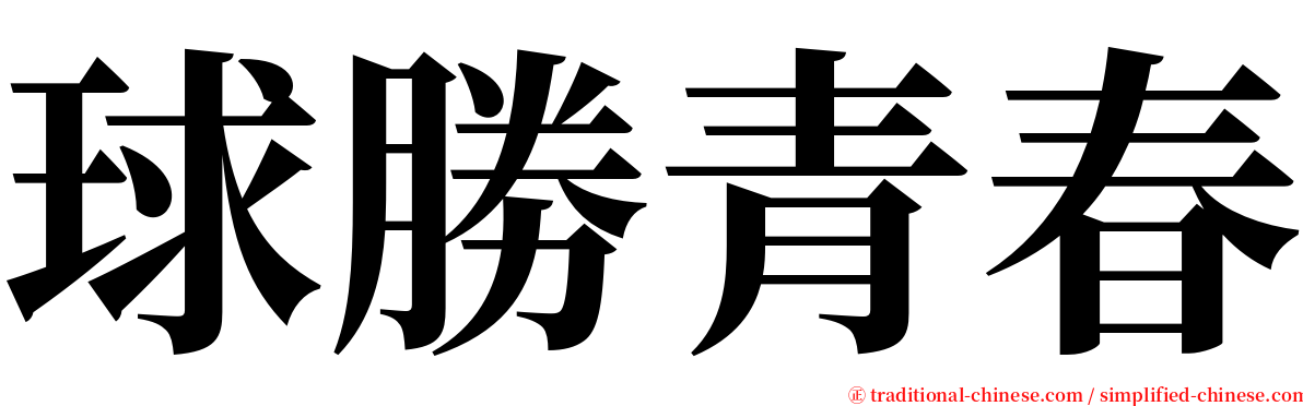 球勝青春 serif font