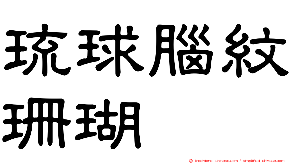 琉球腦紋珊瑚