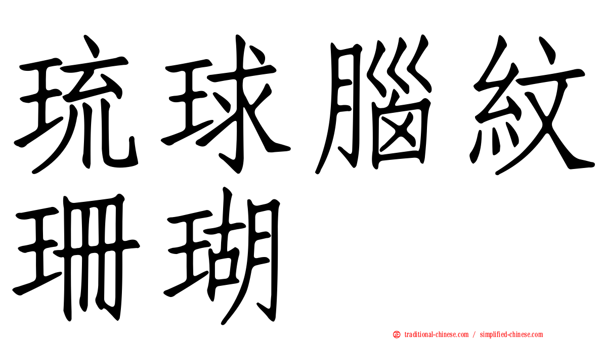 琉球腦紋珊瑚