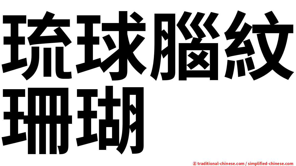 琉球腦紋珊瑚
